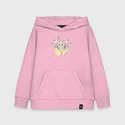 Детская толстовка-худи Пасхальный кролик и яйца