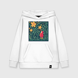 Толстовка детская хлопковая Девочка в волшебном саду, цвет: белый