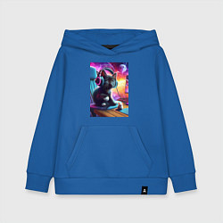 Детская толстовка-худи Котёнок в наушниках и мышка