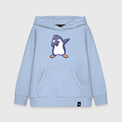 Толстовка детская хлопковая Dab penguin, цвет: мягкое небо