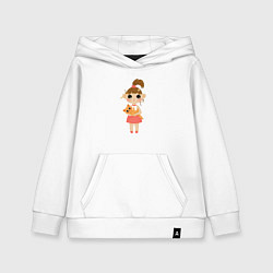Детская толстовка-худи Девочка с котиком