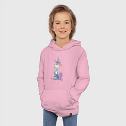 Толстовка детская хлопковая Bugs Bunny in the sneakers, цвет: светло-розовый — фото 2