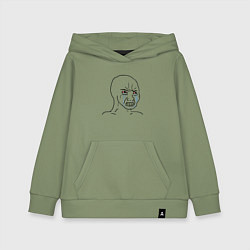 Толстовка детская хлопковая Плачущий мем, цвет: авокадо