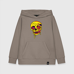 Детская толстовка-худи Желтый растекшийся череп