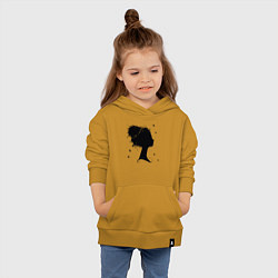 Толстовка детская хлопковая Flower girl, цвет: горчичный — фото 2