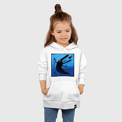 Толстовка детская хлопковая Крокодил ловит еду, цвет: белый — фото 2