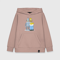 Детская толстовка-худи Гомер и Бендер