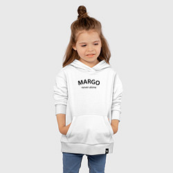 Толстовка детская хлопковая Margo never alone - motto, цвет: белый — фото 2