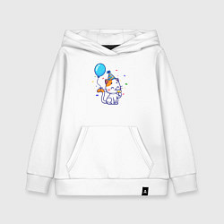 Детская толстовка-худи Праздничный котик