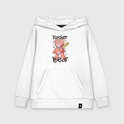 Детская толстовка-худи Медведь рокер