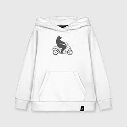 Детская толстовка-худи Мишка на мотоцикле