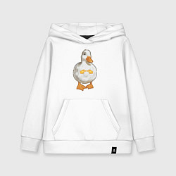 Детская толстовка-худи Милая смущенная уточка гусь мем