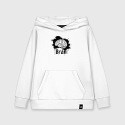 Детская толстовка-худи Мозг в черной краске