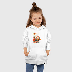 Толстовка детская хлопковая Кошечка в кимоно, цвет: белый — фото 2