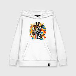Детская толстовка-худи Абстракция жираф в точечку