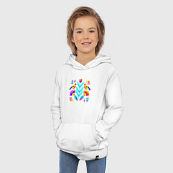 Толстовка детская хлопковая Неоновые цветы и птицы, цвет: белый — фото 2