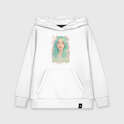 Детская толстовка-худи Билли Айлиш с зелеными волосами