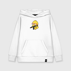Детская толстовка-худи Цыпленок и автомат