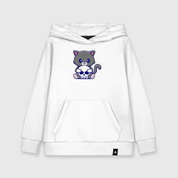 Детская толстовка-худи Котик и черепок