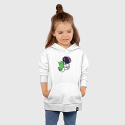 Толстовка детская хлопковая Космонавт и доллары, цвет: белый — фото 2