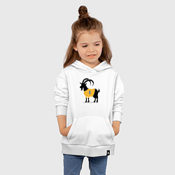 Толстовка детская хлопковая Haliburton goat, цвет: белый — фото 2