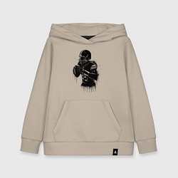 Детская толстовка-худи Американский футболист черной краской