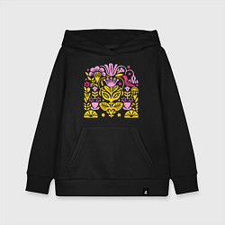 Толстовка детская хлопковая Абстракция с птицей, цвет: черный