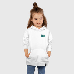 Толстовка детская хлопковая Номер 333 - Игра в кальмара, цвет: белый — фото 2