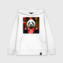 Толстовка детская хлопковая Императорская панда, цвет: белый