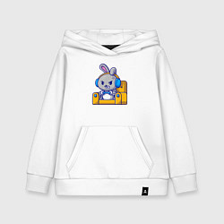 Детская толстовка-худи Кролик геймер