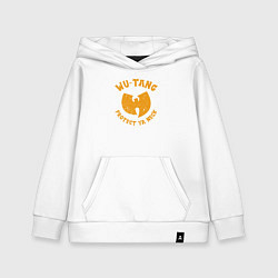 Толстовка детская хлопковая Wu-Tang protect ya neck, цвет: белый