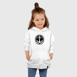 Толстовка детская хлопковая Морской якорь и гребешки, цвет: белый — фото 2