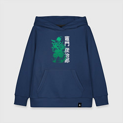 Детская толстовка-худи Клинок рассекающий демонов - зеленый