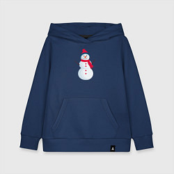 Детская толстовка-худи Веселый снеговик в шапке