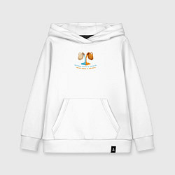 Детская толстовка-худи Лучше вода у друга голубой с желтым узор