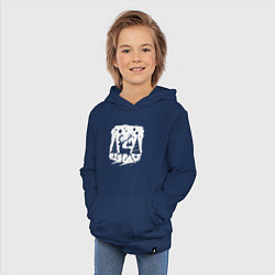 Толстовка детская хлопковая Олень в новогоднем лесу, цвет: тёмно-синий — фото 2