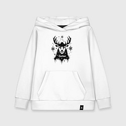 Детская толстовка-худи Рождественский олень со снежинками