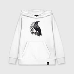 Детская толстовка-худи Суровый ворон в кельтском стиле - символ воинов