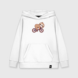 Детская толстовка-худи Ленивец на велике