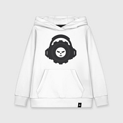 Детская толстовка-худи Логотип c лицом и шестернёй в наушниках