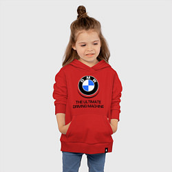 Толстовка детская хлопковая BMW Driving Machine, цвет: красный — фото 2