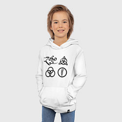 Толстовка детская хлопковая Led Zeppelin: symbols, цвет: белый — фото 2