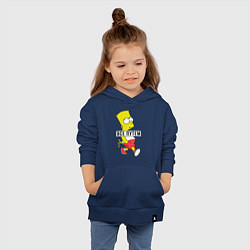 Толстовка детская хлопковая Барт Симпсон: Все путем, цвет: тёмно-синий — фото 2