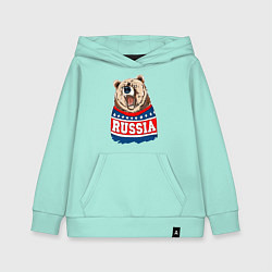 Толстовка детская хлопковая Made in Russia: медведь, цвет: мятный