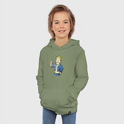 Толстовка детская хлопковая Fallout vault boy, цвет: авокадо — фото 2