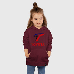 Толстовка детская хлопковая Тойота, цвет: меланж-бордовый — фото 2