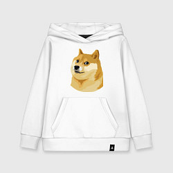 Толстовка детская хлопковая Doge, цвет: белый