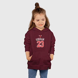 Толстовка детская хлопковая Jordan 23, цвет: меланж-бордовый — фото 2