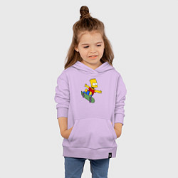 Толстовка детская хлопковая Барт на скейте, цвет: лаванда — фото 2