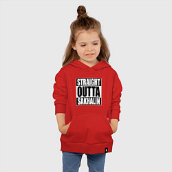 Толстовка детская хлопковая Straight Outta Sakhalin, цвет: красный — фото 2